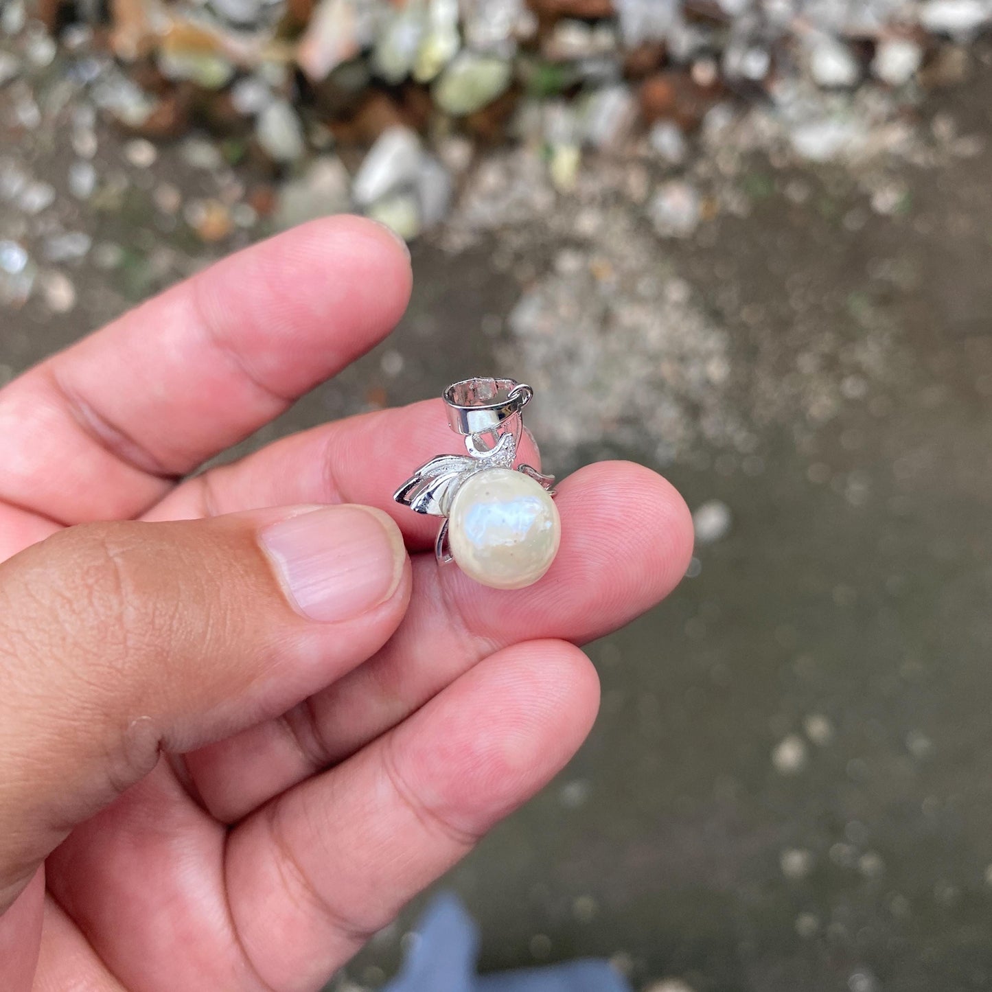 Real south sea pearl saltwater pearl seawater pearl Pendant ( NOV-8) - BoZorX Sea Pearl Pendant
