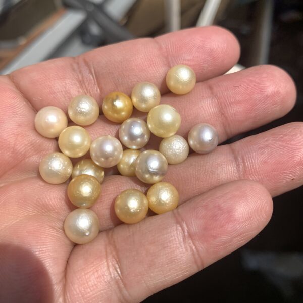 19 Pcs 8mm Loose Real Genuine Indonesia Cultured Saltwater Pearl Beads AT-5