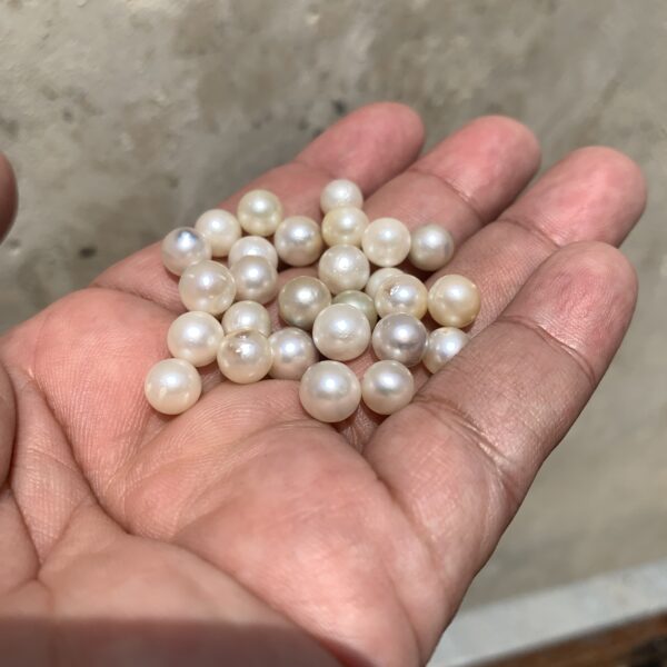 28 Pcs 7mm Loose Real Genuine Indonesia Cultured Saltwater Pearl Beads AT-2