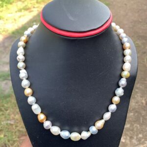 Real South Sea Pearl baroque Necklace Saltwater Pearl Seawater Pearl Necklace BoZorX Pearl Size 8.5-10mm leght 41cm D-1