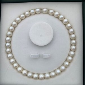 12-12.4mm Indonesia Loose White South Sea Water Pearl Necklace Saltwater Pearl Necklace Pearl Necklace White Orange Skin BoZorX GR-10 (HB-2)