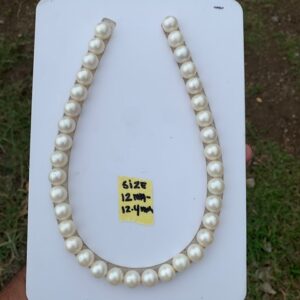 12-12.4mm Indonesia Loose White South Sea Water Pearl Necklace Saltwater Pearl Necklace Pearl Necklace White Orange Skin BoZorX GR-12 (HB-4)