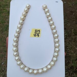 12.5-12.9mm Indonesia Loose White South Sea Water Pearl Necklace Saltwater Pearl Necklace Pearl Necklace White Orange Skin BoZorX GR-14 (HB-6)