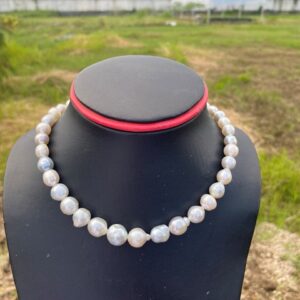 Indonesia South Sea Pearl Saltwater Pearl Seawater Pearl Necklace Pearl Size 7.5-11.4cm leght 45cm BoZorX KBB-1
