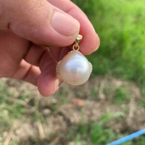 Real south sea pearl saltwater pearl seawater pearl Pendant BoZorX Pearl Size 15-15.5mm L-3