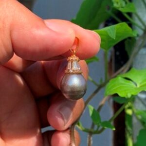 Real Tahitian pearl saltwater pearl Pendant Pearl size 12mm BoZorX JN-3