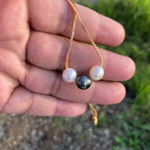 Real south sea pearl saltwater pearl Necklace with pearl pendant Pearl Size 8-8.8 BoZorX M-2