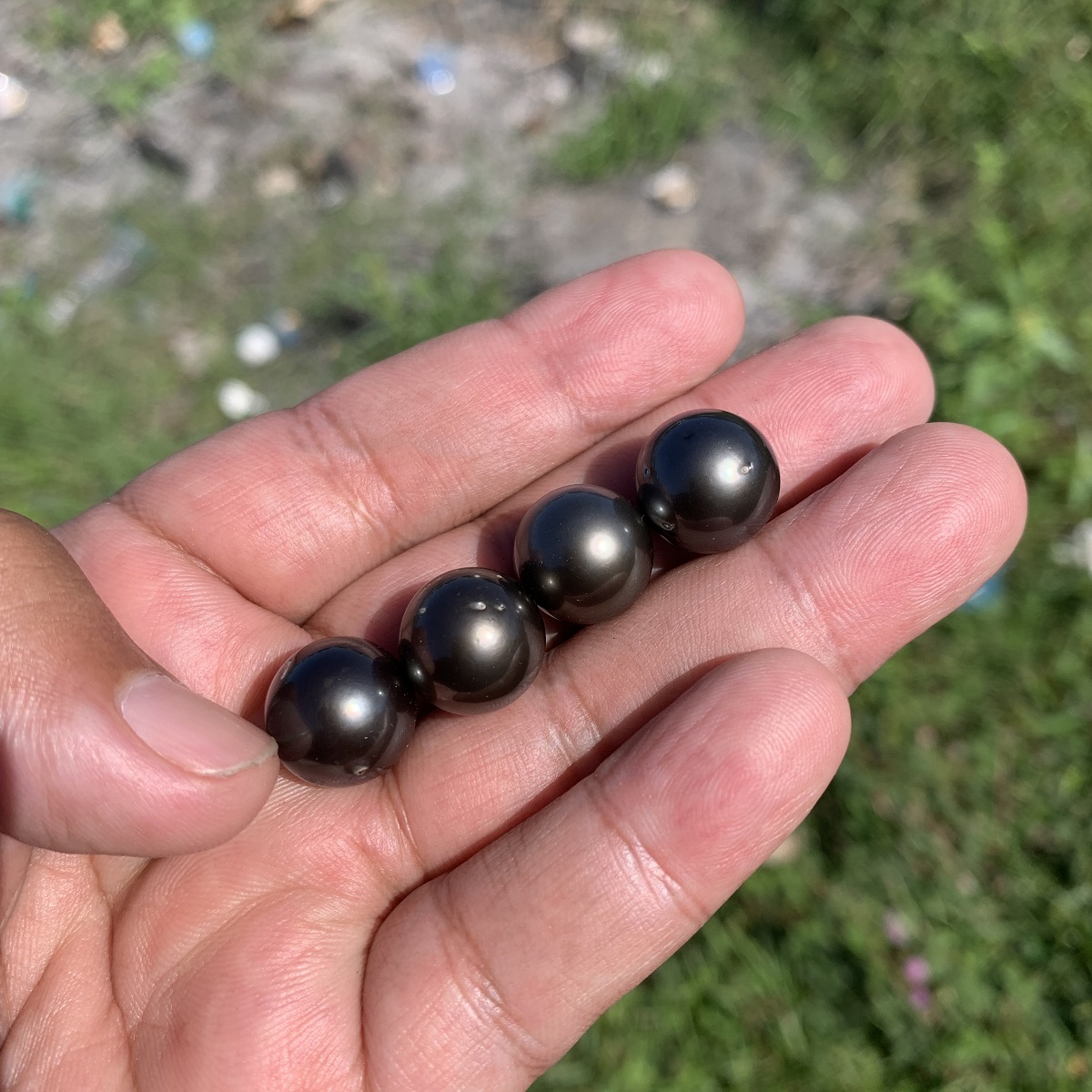 4 Pcs 13.5-13.8mm Tahitian South Sea Pearl Loose Indonesia Pearl Beads BoZorX RAR-1 - Image 2