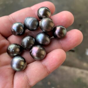10 Pieces 13mm Tahitian Black Pearl Saltwater South Sea Pearl Beads BoZorX TRJ-3