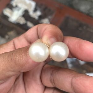 Sand Pearl Earrings Real saltwater pearl Earrings Pearl Size 13mm BoZorX E-1