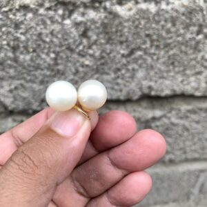 Sand Pearl Earrings Saltwater pearl Earrings Pearl Size 12.1-12.3mm BoZorX E-4