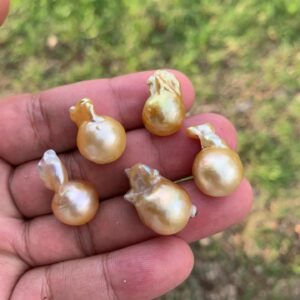 5 Pieces 18.5-20.5mm Saltwater Pearl Loose Indonesia Baroque Pearl Beads BoZorX HB1