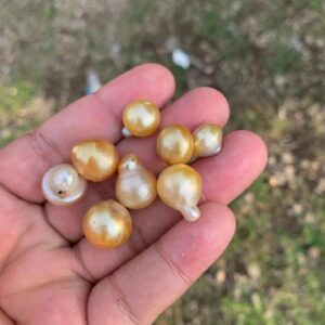 8 Pieces 12.2-17.2mm Saltwater Pearl Loose Indonesia Baroque Pearl Beads BoZorX HB3