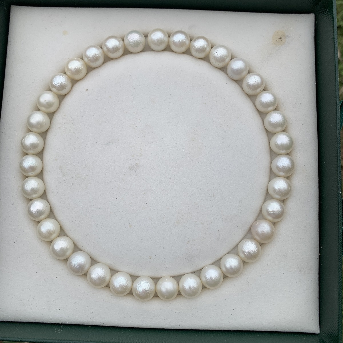 White Saltwater Pearl Necklace: 12-12.4mm Indonesian South Sea Sand Pearls Undrilled GRK - Image 2