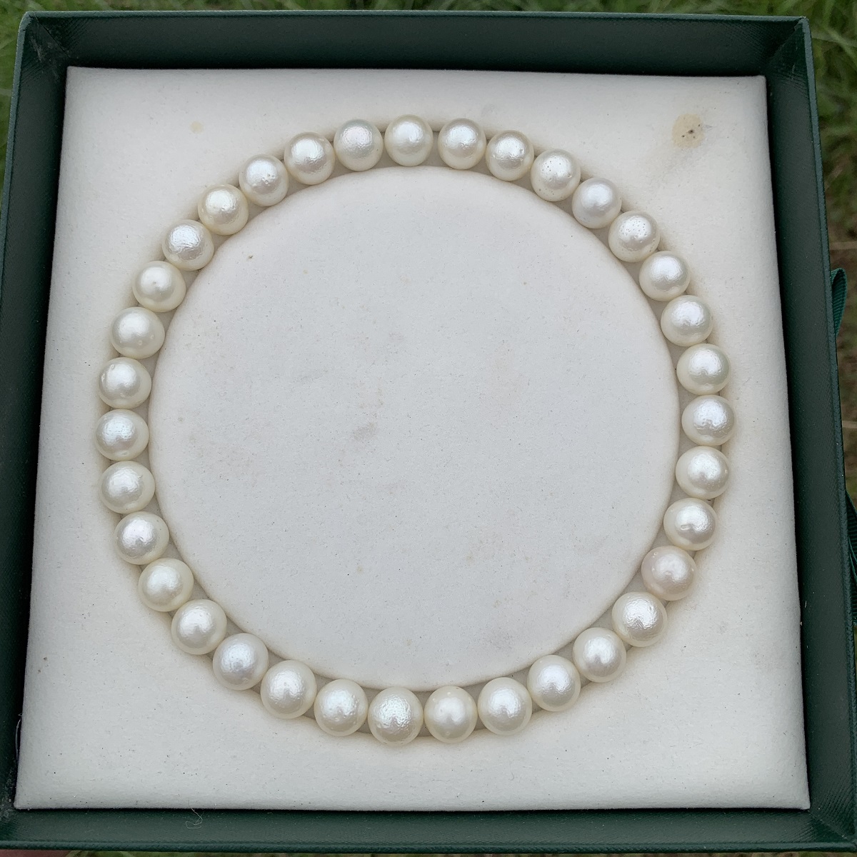 White Saltwater Pearl Necklace: 12-12.4mm Indonesian South Sea Sand Pearls Undrilled GRK - Image 3