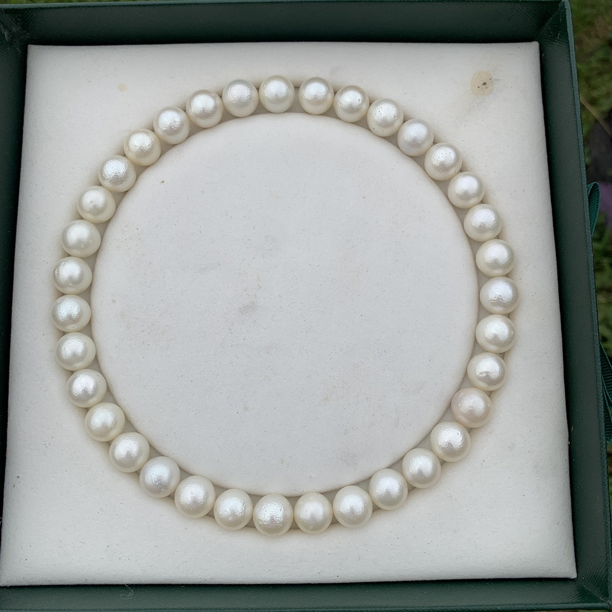 White Saltwater Pearl Necklace: 12-12.4mm Indonesian South Sea Sand Pearls Undrilled GRK - Image 4