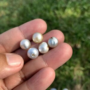 5 Pieces Loose Real Genuine Indonesia Cultured Saltwater South Sea Seawater Pearl Beads TAR-14