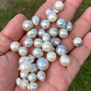 32 Pieces 8-12mm Baroque Saltwater Pearl Beads, Loose Gemstones TB-2