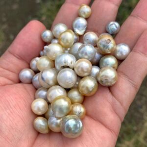 45 Pieces 7-13mm Saltwater Baroque Pearl Beads, Loose Gemstone TB-4