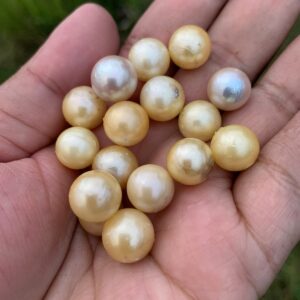 16 Pieces 11mm Loose Real Genuine Indonesia Cultured Saltwater South Sea Seawater Pearl Beads TT-6