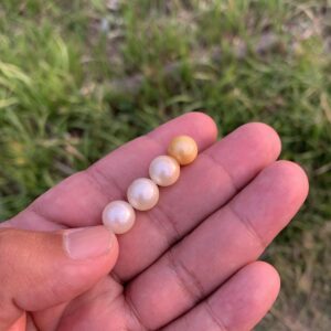 4 Pieces 9mm Loose Real Genuine Indonesia Cultured Saltwater South Sea Seawater Pearl Beads TT-9